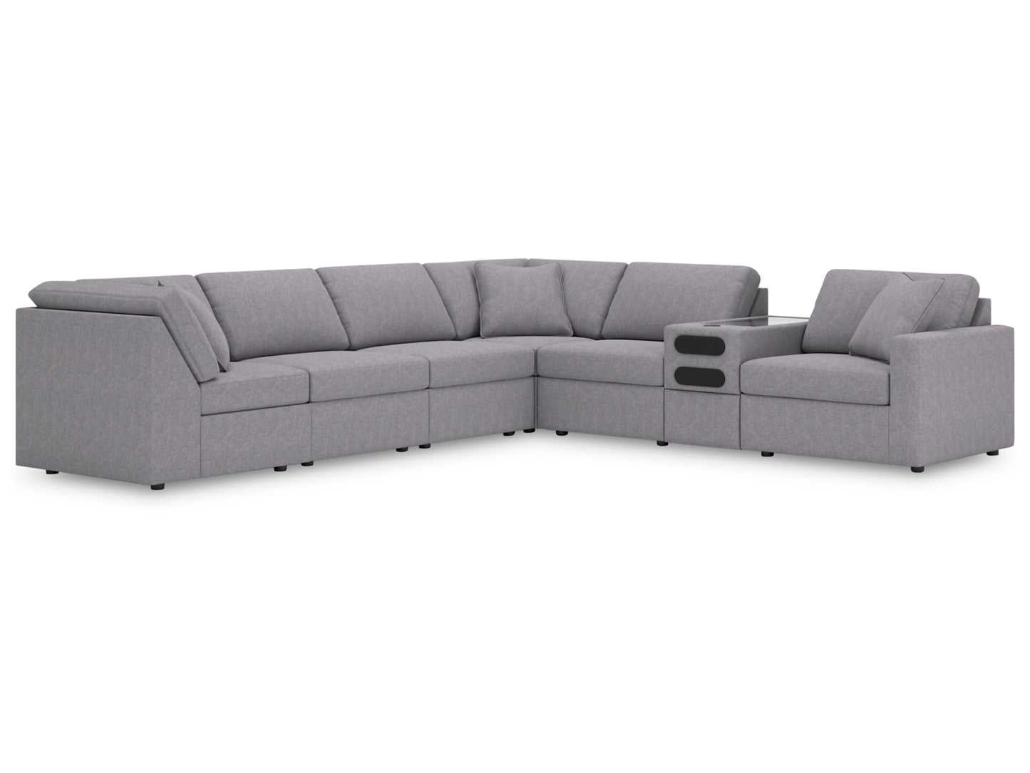 Modmax 7-Piece Modular Next-Gen Nuvella™ Performance Fabric Sectional with Audio Console