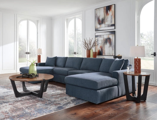 Modmax 4-Piece Modular Next-Gen Nuvella™ Performance Fabric Double Chaise Sectional