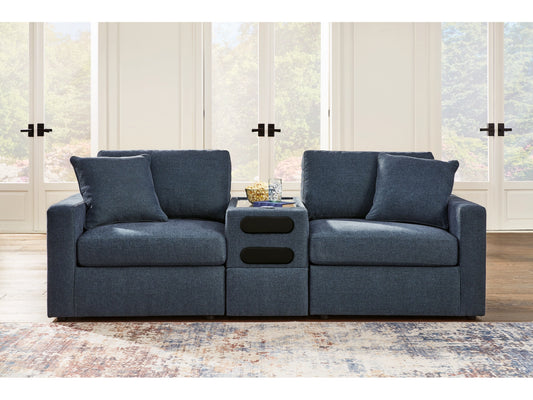 Modmax 3-Piece Modular Next-Gen Nuvella™ Performance Fabric Loveseat with Audio Console