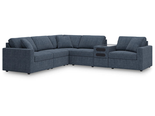 Modmax 6-Piece Modular Next-Gen Nuvella™ Performance Fabric Sectional with Audio Console