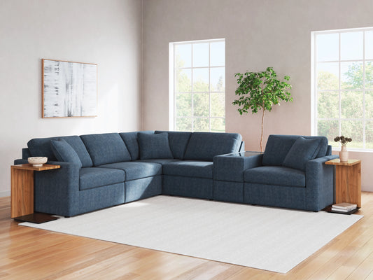 Modmax 6-Piece Modular Next-Gen Nuvella™ Performance Fabric Sectional with Storage Console