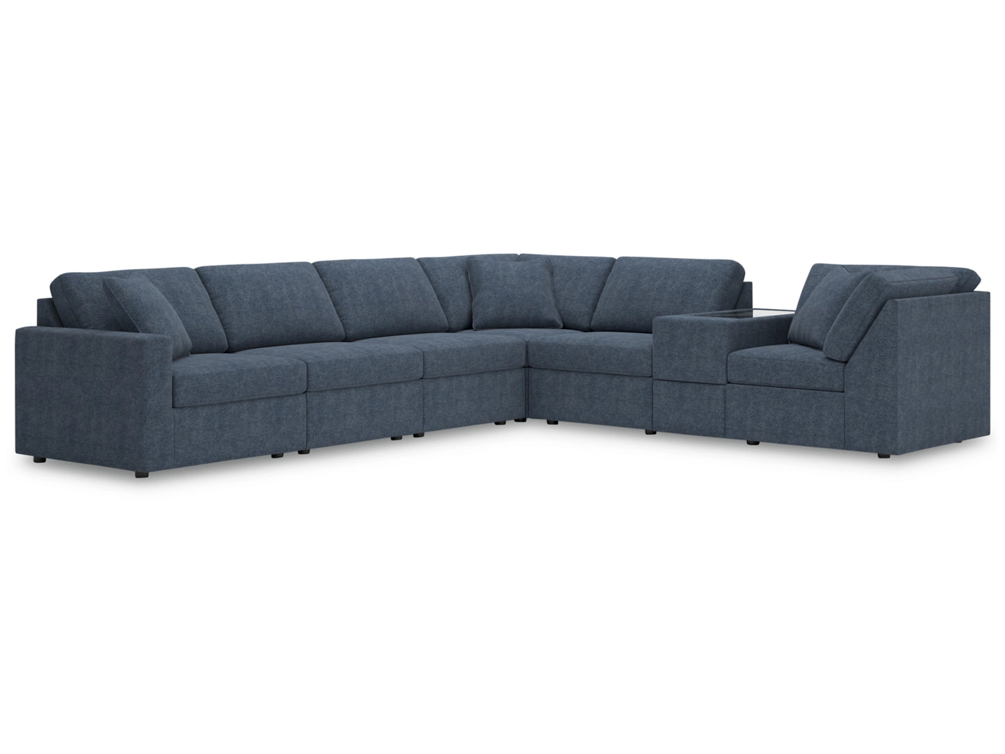 Modmax 7-Piece Modular Next-Gen Nuvella™ Performance Fabric Sectional with Storage Console