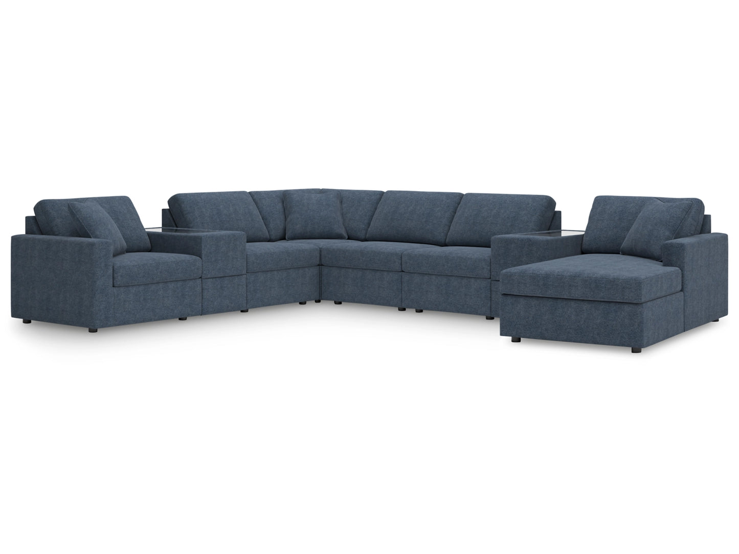 Modmax 8-Piece Modular Next-Gen Nuvella™ Performance Fabric Sectional with Chaise and Storage Consoles