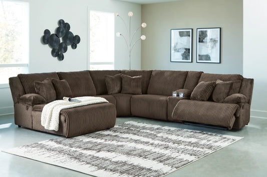 Top Tier 6 PC Reclining Chaise Sectional