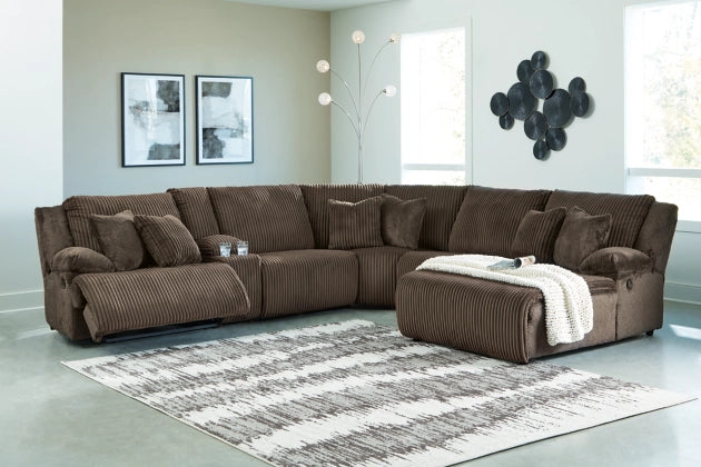Top Tier 6 PC Reclining Chaise Sectional