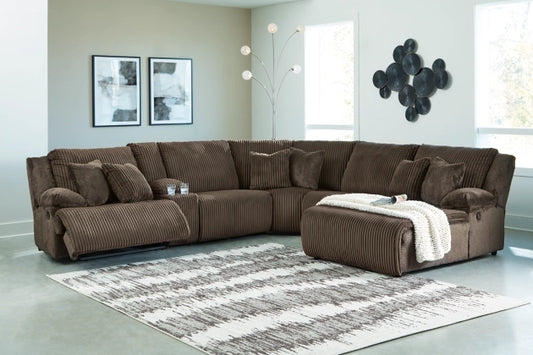 Top Tier 6 PC Reclining Chaise Sectional
