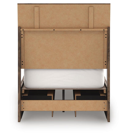 Chirason - 3 Pc. - Twin Panel Bed With Storage, Dresser And Mirror - Brown