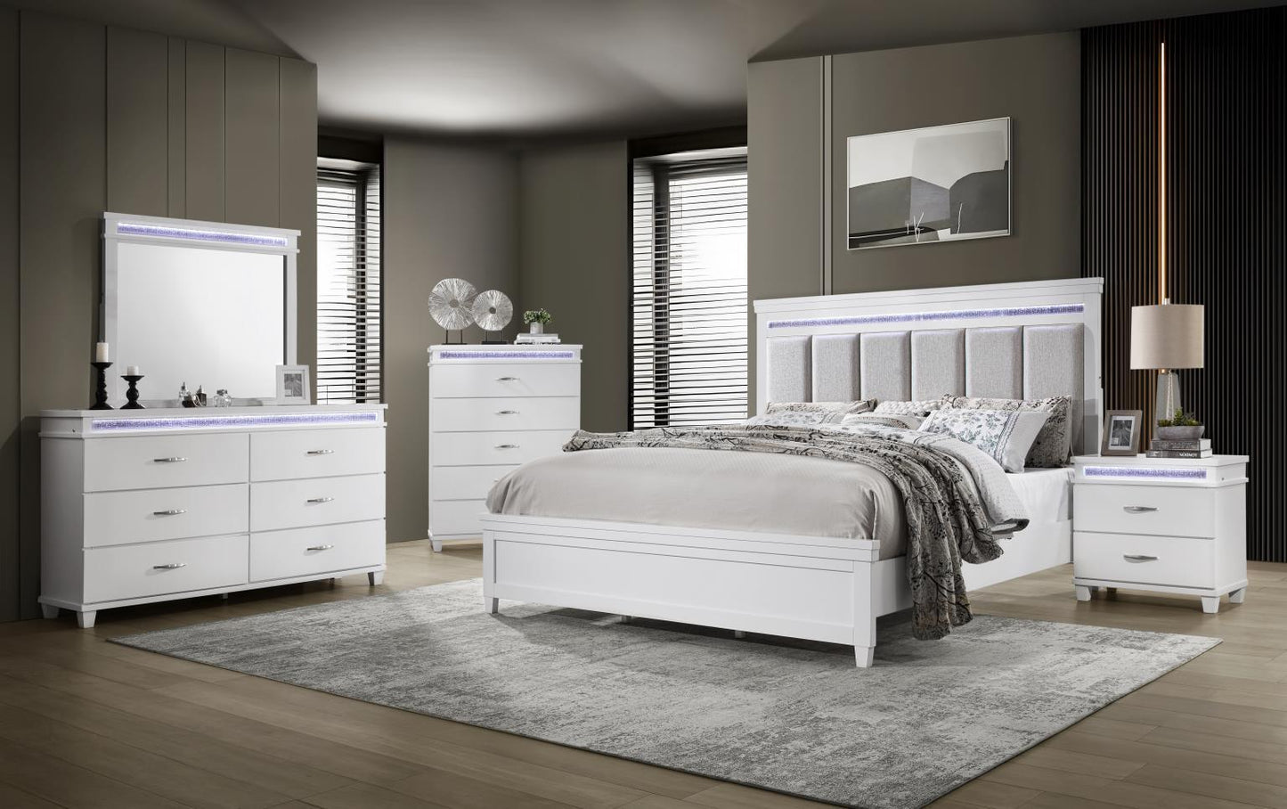 B230 - LED Nightstand - White