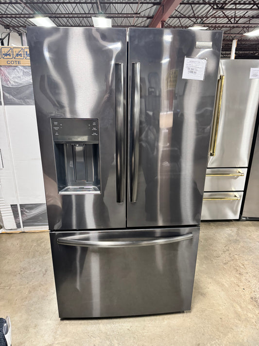 36 in. Gallery 28 cu. ft. Standard Depth French Door Refrigerator in Smudge-Proof Black Stainless Steel OUTLET