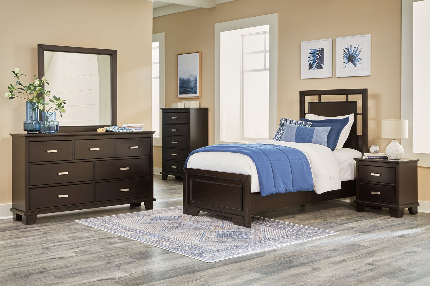 Covetown - Two Drawer Night Stand - Dark Brown