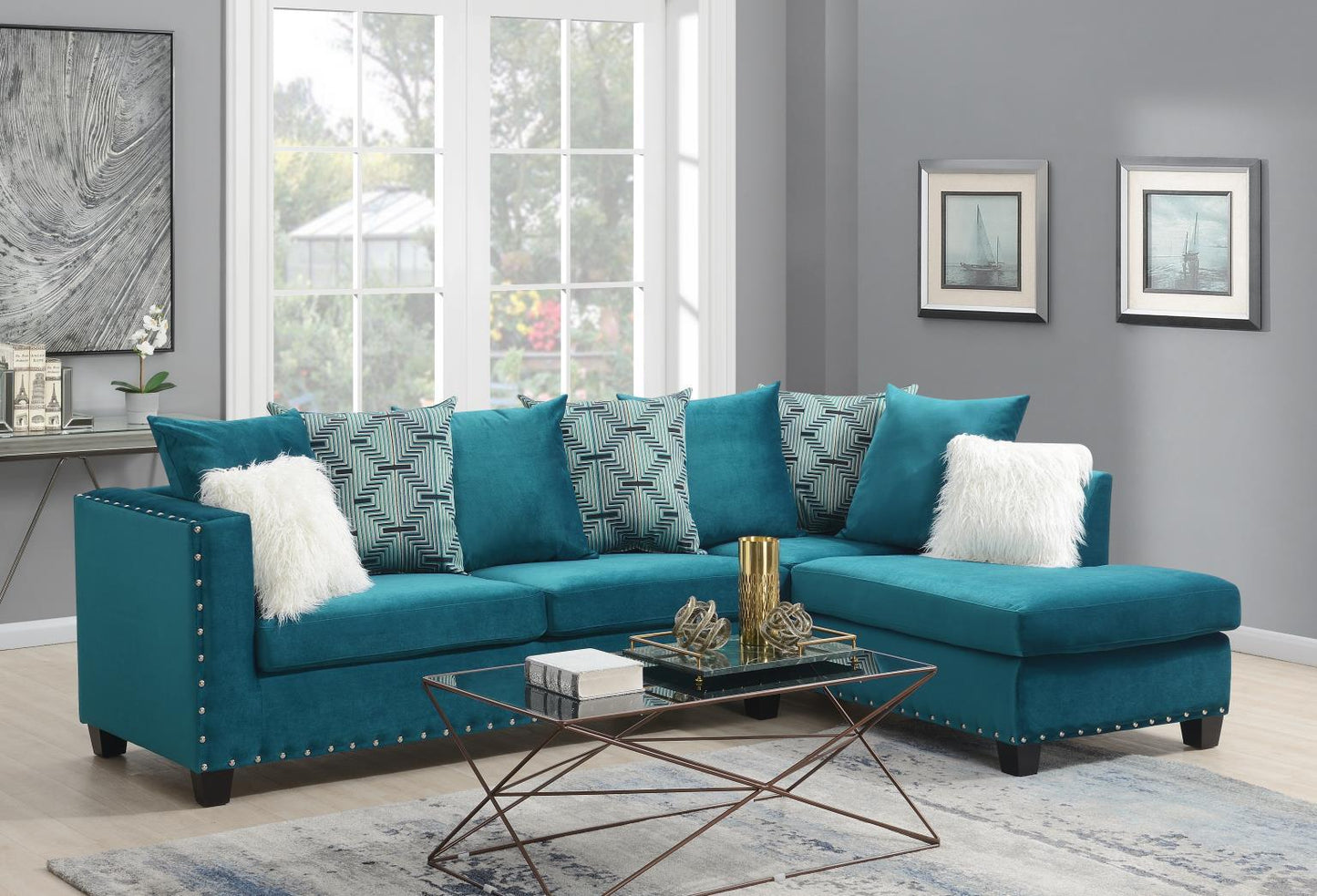 U314 - 2 Piece Sectional - Navy Blue