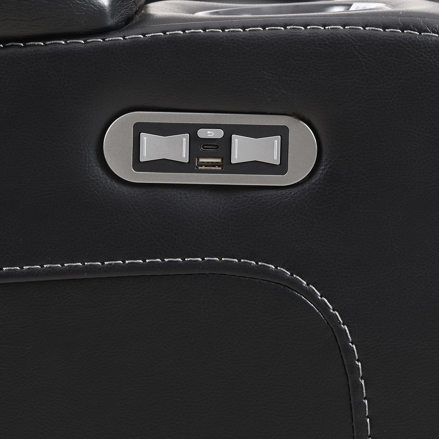 U92 - LED Power Reclining With Power Headrest, Bluetooth Speaker, And Drop Down Table Loveseat - Black