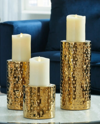 Marisa Candle Holder Gold (Set of 3)