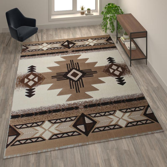 Mohave Collection Ivory Traditional Southwestern Style Area Rug