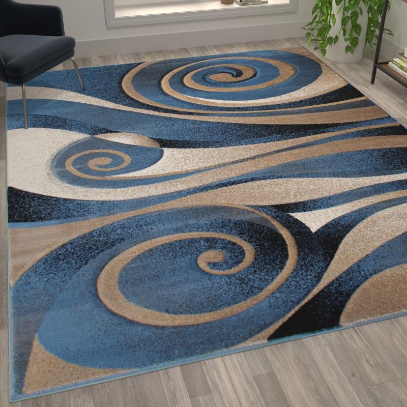Coterie Collection 5' x 7' Modern Circular Patterned Indoor Area Rug