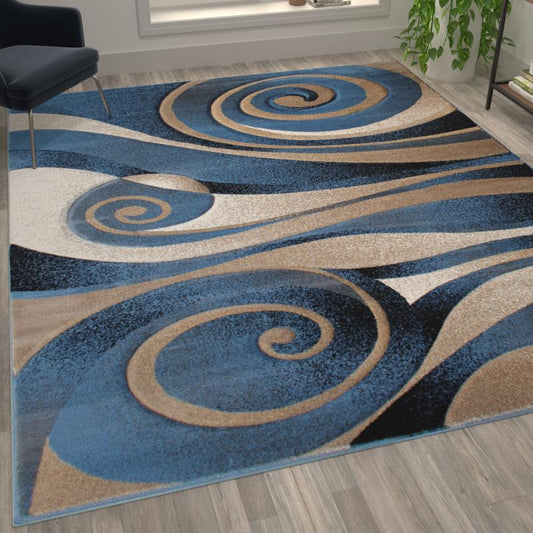 Coterie Collection 5' x 7' Modern Circular Patterned Indoor Area Rug