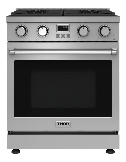 30-in 4 burners 4.8-cu ft Convection Oven Freestanding Natural Gas Range (Stainless steel)