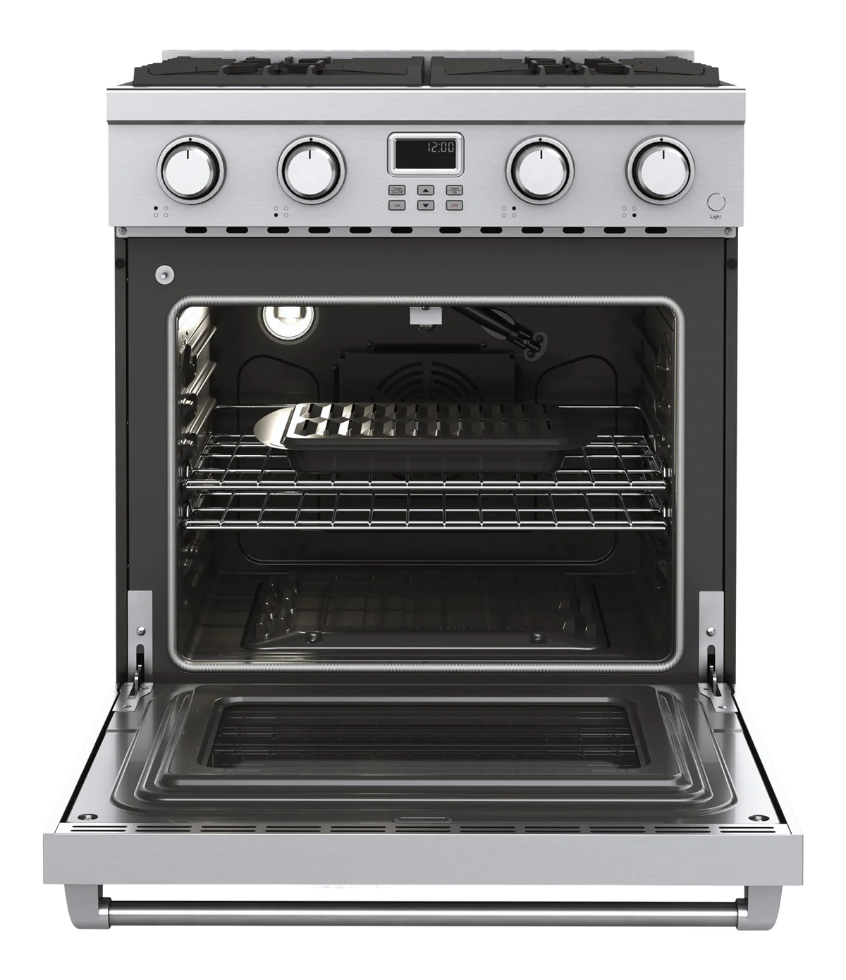 30-in 4 burners 4.8-cu ft Convection Oven Freestanding Natural Gas Range (Stainless steel)