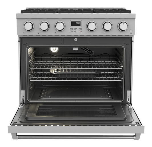 36-in 6 burners 6-cu ft Convection Oven Freestanding Natural Gas Range (Stainless steel)