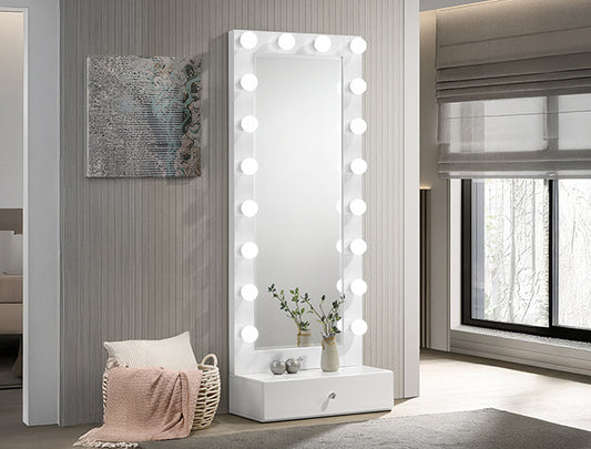 Luxo Tall Lighted Vanity W/Drawer