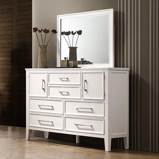 Andover White Dresser w/Doors & Mirror