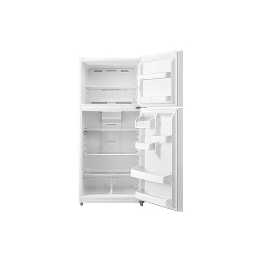 20.2 Cu Ft Top Mount Refrigerator with LED Lighting - White