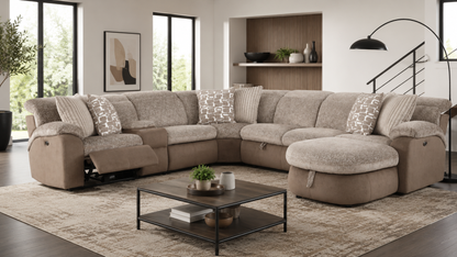Rocks 6 PC Power Reclining Sectional w/Pop Up Sleeper