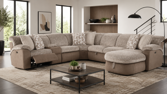 Rocks 6 PC Power Reclining Sectional w/Pop Up Sleeper