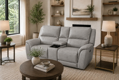 Revive Gallagher Leather Power Reclining Loveseat w/Wireless Charger & Audio