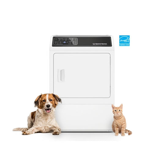 DF7 Sanitizing White Electric Dryer with Front Control Pet Plus™ Steam Over-Dry Protection Technology ENERGY STAR® Certified 5-Year Warranty