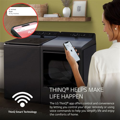 7.3 cu. ft. Vented SMART Electric Dryer in Matte Black with EasyLoad Door and Sensor Dry Technology