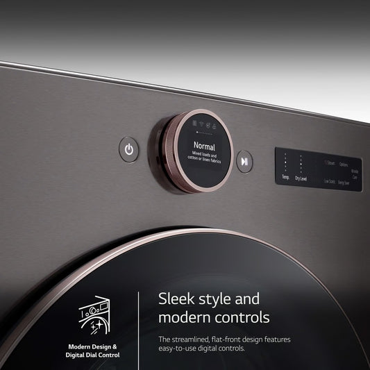 7.4 CF Ultra Large Capacity Electric Dryer w/ Sensor Dry and TurboSteam - Black Steel