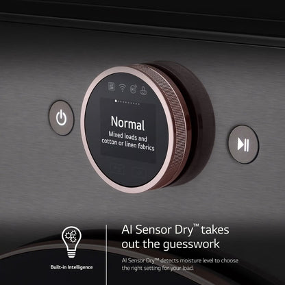 Secadora eléctrica de gran capacidad de 7.4 pies cúbicos con sensor de secado y TurboSteam - Acero negro