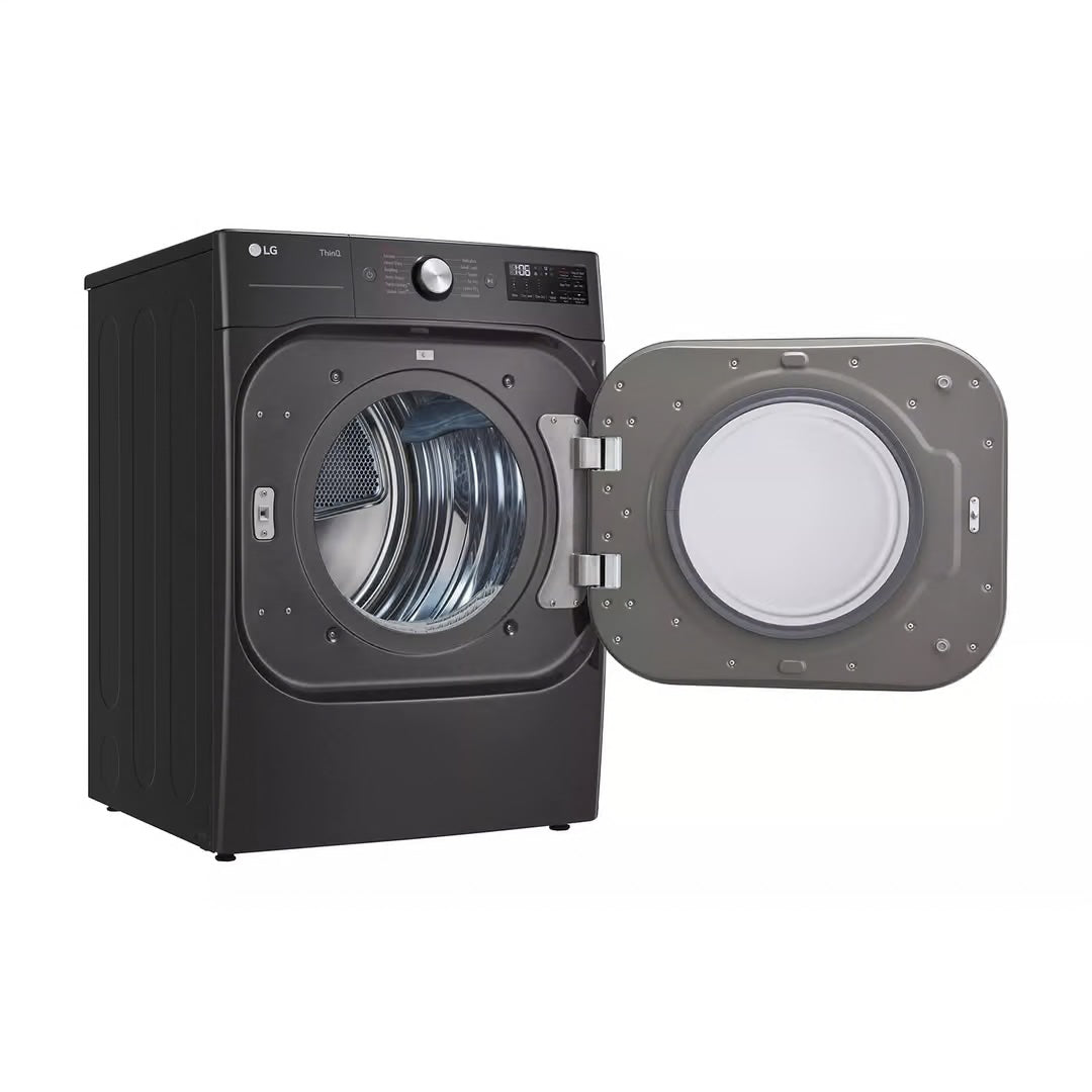9.0 CF Mega Capacity Electric Dryer with Sensor Dry, Turbo Steam - Black Steel