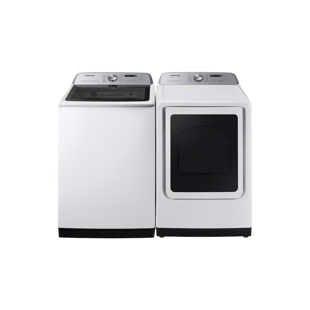 Secadora eléctrica inteligente con ventilación de 7.4 pies cúbicos y Steam Sanitize+ en color blanco