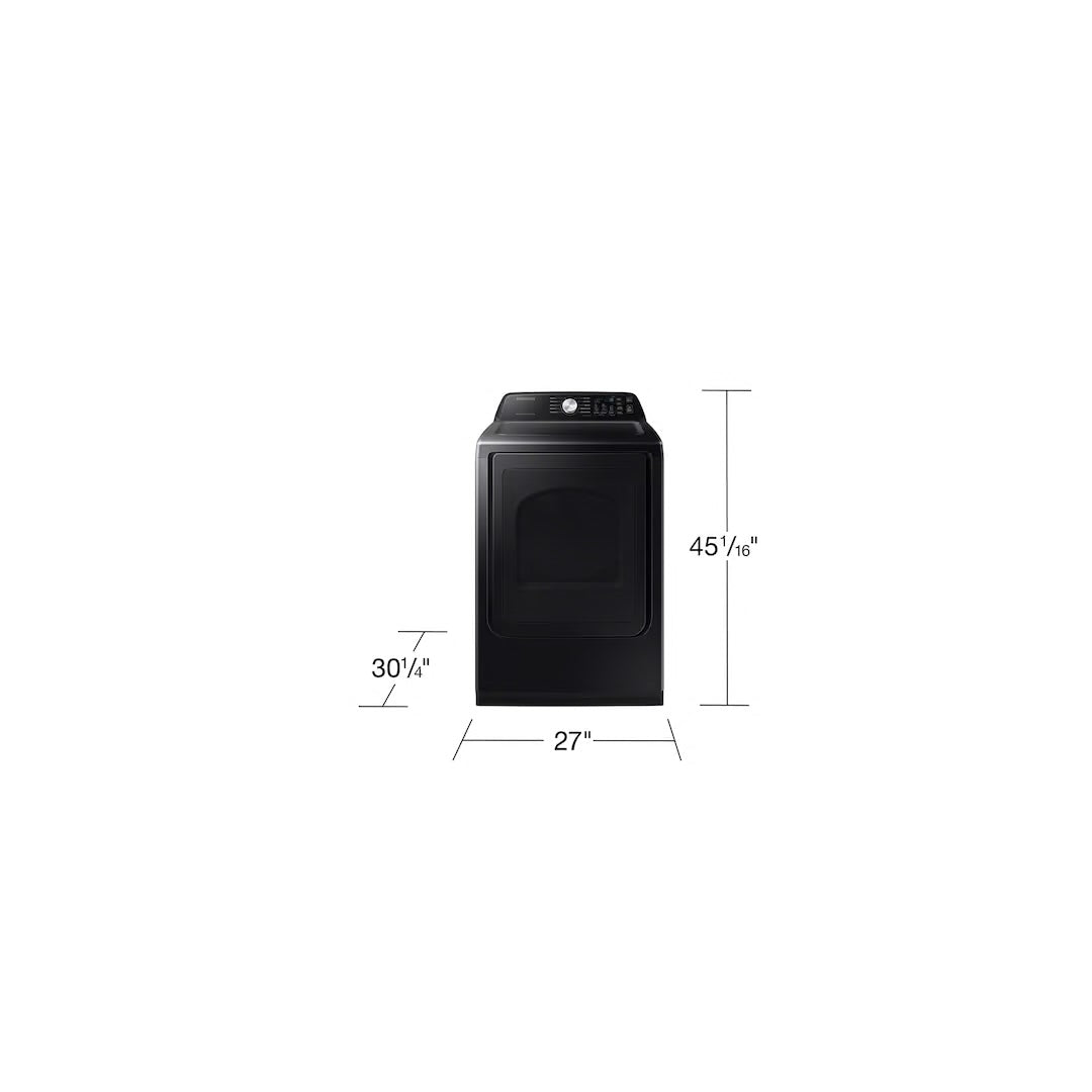 7.4 cu. ft. Vented front load Smart Gas Dryer with Sensor Dry in Brushed Black