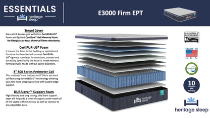 Heritage Sleep - Colección Essentials - E3000 EPT - Firme 