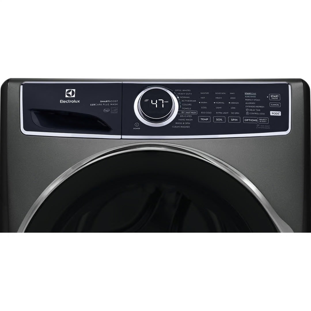 4.5 cu. ft. Stackable Front Load Washer in Titanium with SmartBoost, Optic Whites, and Pure Rinse