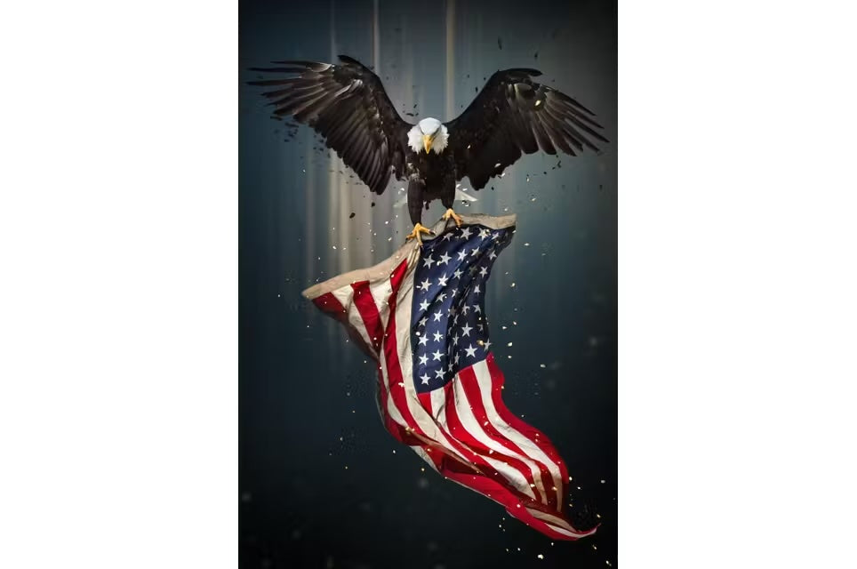 Temp Glass W/Foil - Eagle Flag