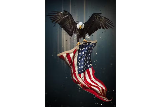 Temp Glass W/Foil - Eagle Flag