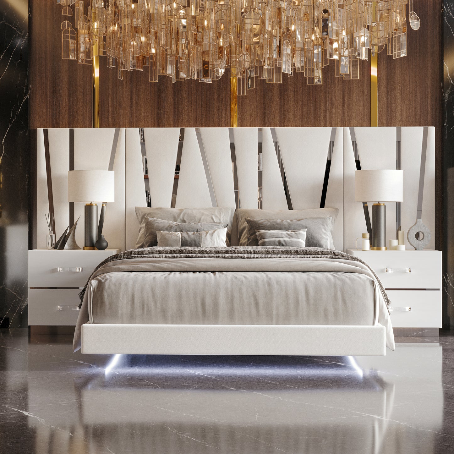 Europa 5 PC Bedroom Group w/Nightstands & Panels
