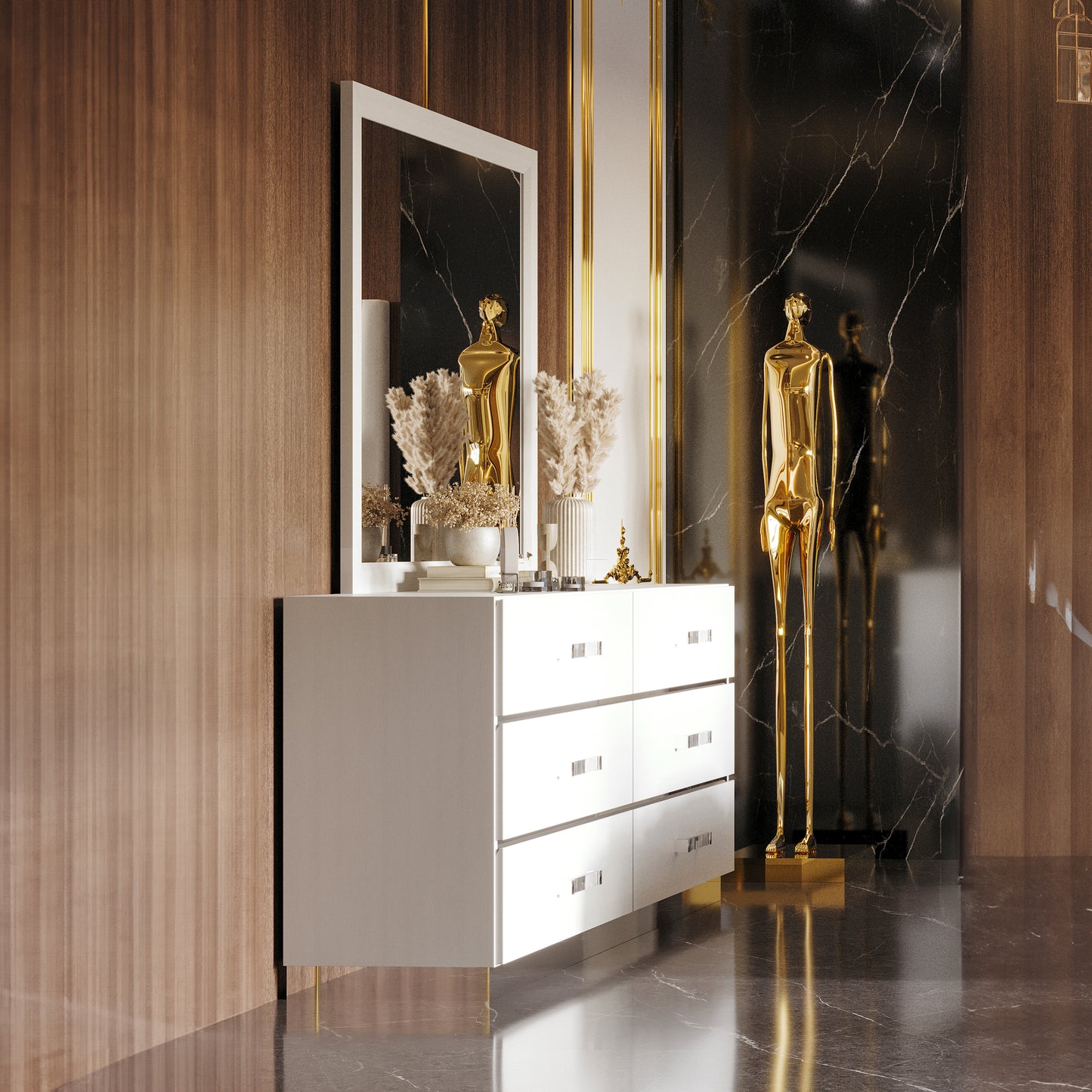 Europa 5 PC Bedroom Group w/Nightstands & Panels