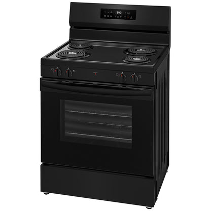 30 in. 4 Burner Free-Standing Electric Range in Black with One-Touch Self Clean