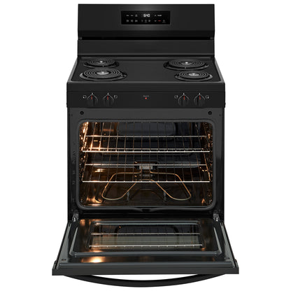 30 in. 4 Burner Free-Standing Electric Range in Black with One-Touch Self Clean