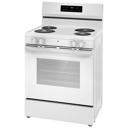30 in. 4 Burner Free-Standing Electric Range in White with One-Touch Self Clean