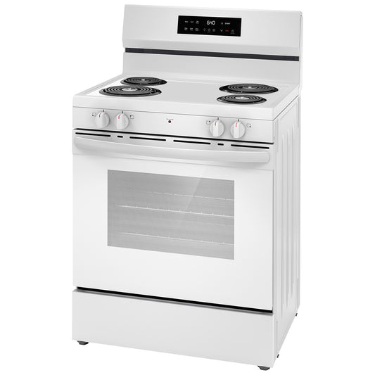 30 in. 4 Burner Free-Standing Electric Range in White with One-Touch Self Clean