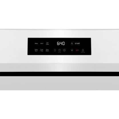 30 in. 4 Burner Free-Standing Electric Range in White with One-Touch Self Clean