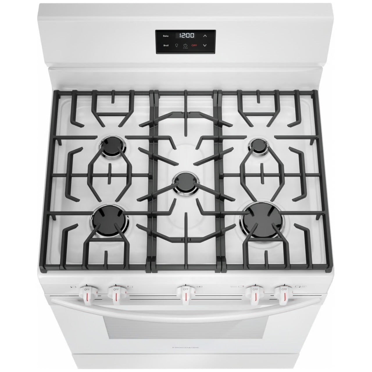30 in 5 Burner Freestanding Gas Range in White with Quick Boil and Even Baking Technology