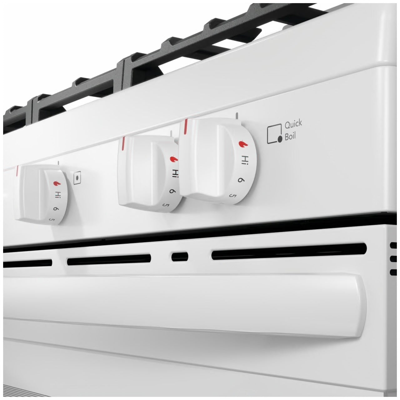 30 in 5 Burner Freestanding Gas Range in White with Quick Boil and Even Baking Technology