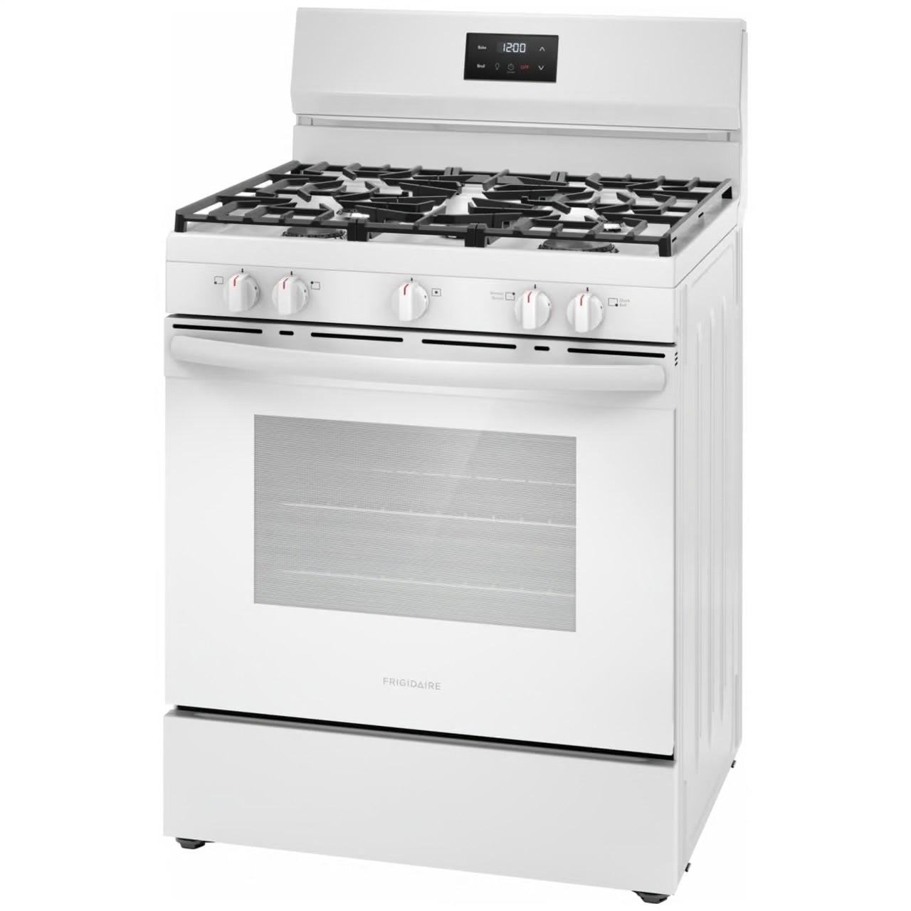 30 in 5 Burner Freestanding Gas Range in White with Quick Boil and Even Baking Technology